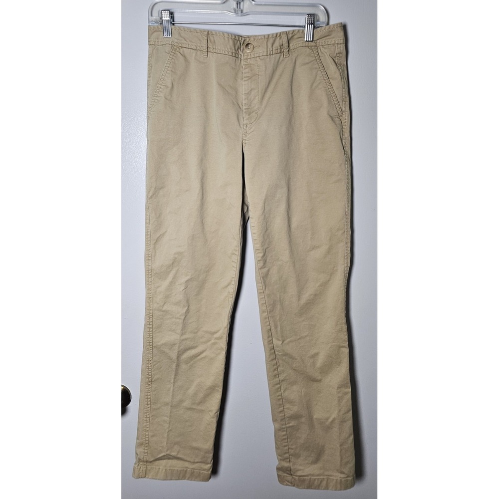 LL Bean Favorite Fit Chino Pants Beige Women's Size 8 M/T